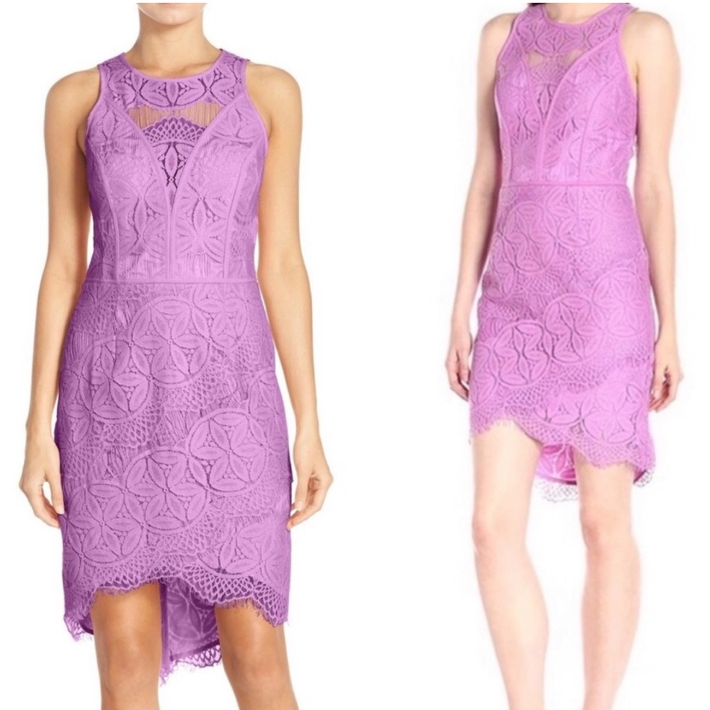 Adelyn Rae Lilac Lace‎ High-Low Dress S